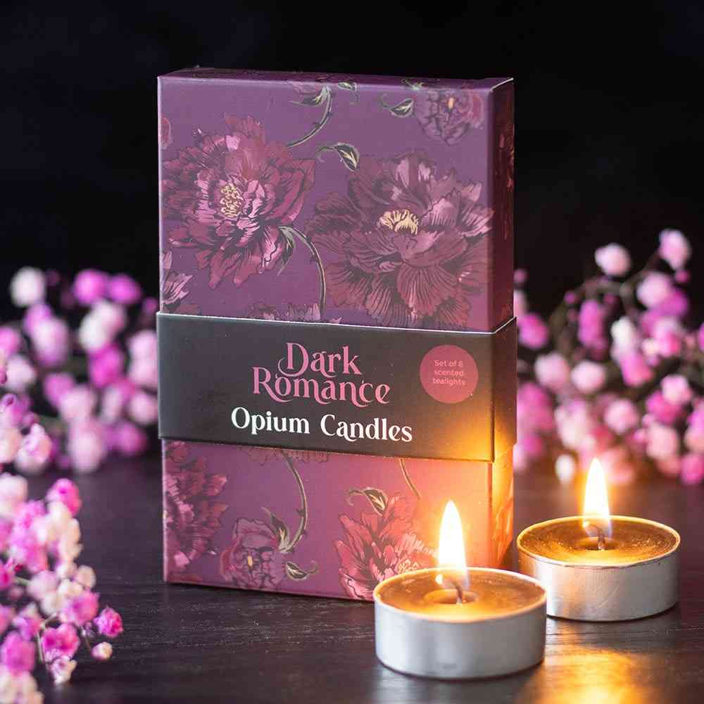 Something Different - Set of 6 Dark Romance Opium Tea Light Candle - Black